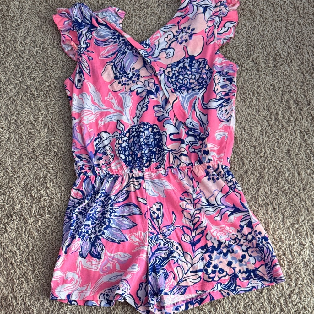 Lilly Pulitzer Pink and Blue Floral Kids Romper